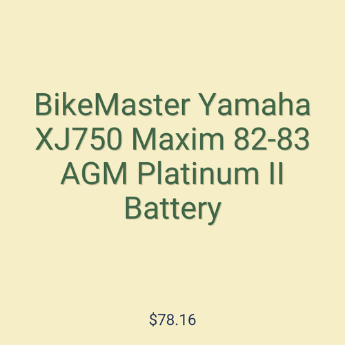 BikeMaster Yamaha XJ750 Maxim 82-83 AGM Platinum II Battery