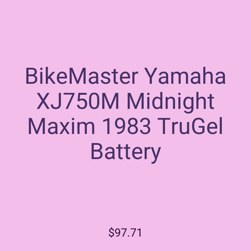 BikeMaster Yamaha XJ750M Midnight Maxim 1983 TruGel Battery