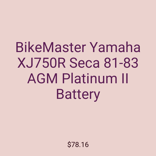 BikeMaster Yamaha XJ750R Seca 81-83 AGM Platinum II Battery