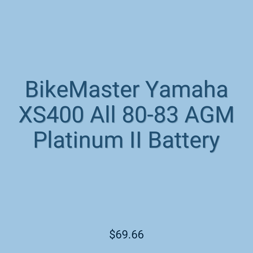 BikeMaster Yamaha XS400 All 80-83 AGM Platinum II Battery