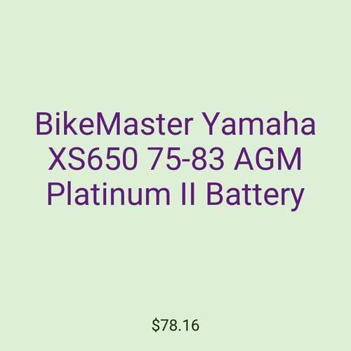 BikeMaster Yamaha XS650 75-83 AGM Platinum II Battery