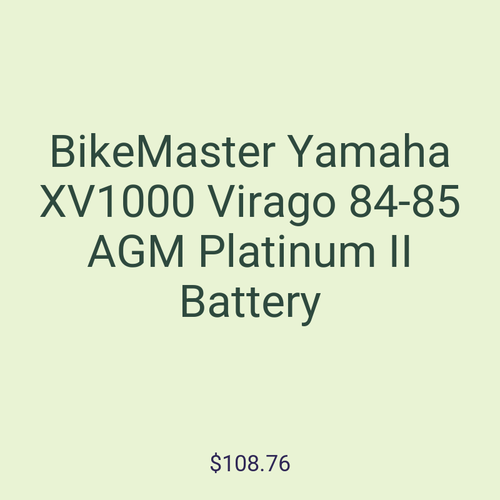 BikeMaster Yamaha XV1000 Virago 84-85 AGM Platinum II Battery