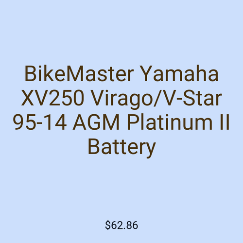 BikeMaster Yamaha XV250 Virago/V-Star 95-14 AGM Platinum II Battery