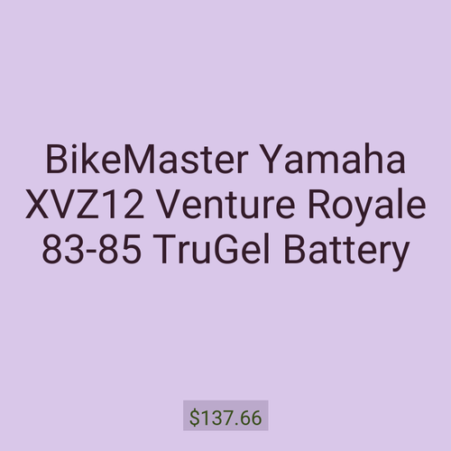 BikeMaster Yamaha XVZ12 Venture Royale 83-85 TruGel Battery