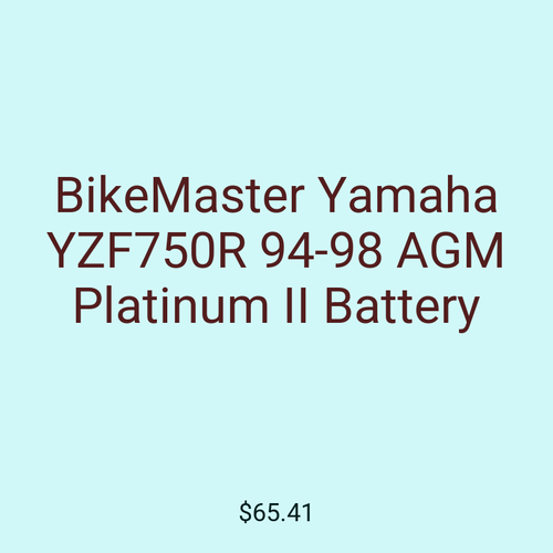 BikeMaster Yamaha YZF750R 94-98 AGM Platinum II Battery