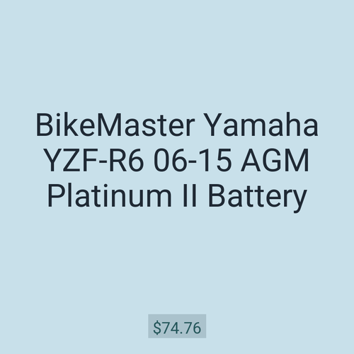 BikeMaster Yamaha YZF-R6 06-15 AGM Platinum II Battery