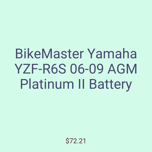 BikeMaster Yamaha YZF-R6S 06-09 AGM Platinum II Battery