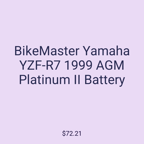 BikeMaster Yamaha YZF-R7 1999 AGM Platinum II Battery