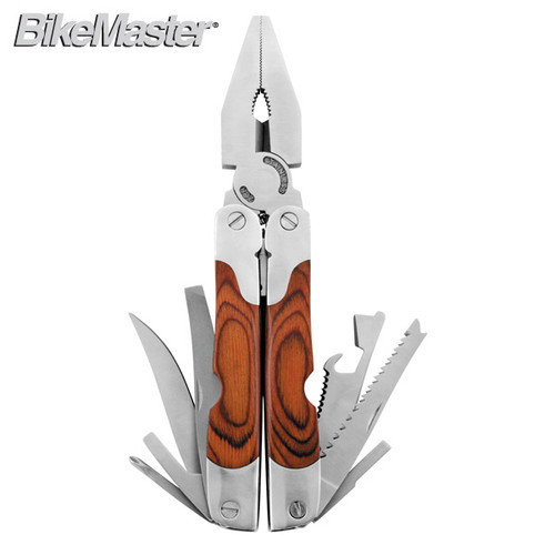 BikeMaster Wood Handle Large Multi Tool L.E.D. Light