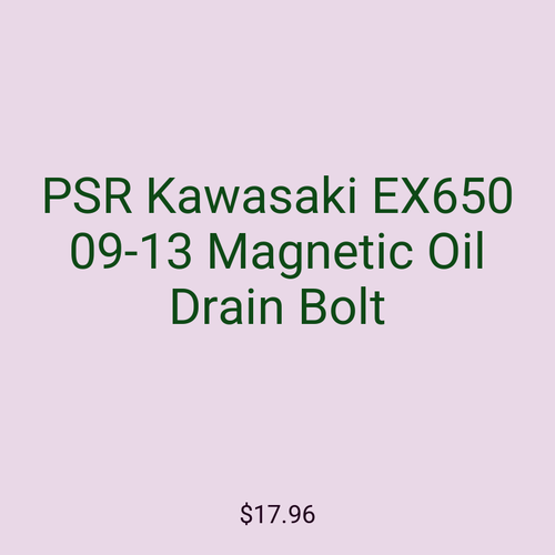 PSR Kawasaki EX650 09-13 Magnetic Oil Drain Bolt