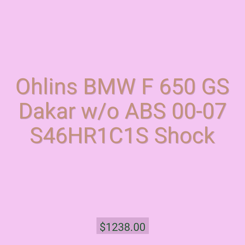 Ohlins BMW F 650 GS Dakar w/o ABS 00-07 S46HR1C1S Shock