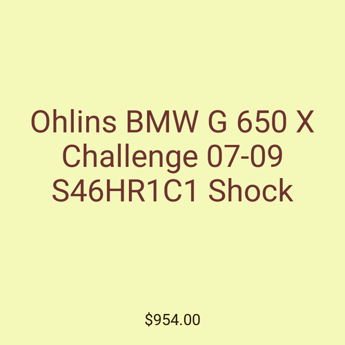 Ohlins BMW G 650 X Challenge 07-09 S46HR1C1 Shock