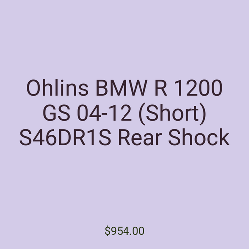 Ohlins BMW R 1200 GS 04-12 (Short) S46DR1S Rear Shock