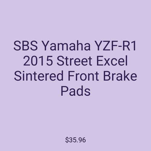 SBS Yamaha YZF-R1 2015 Street Excel Sintered Front Brake Pads