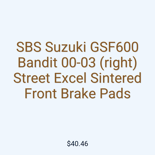 SBS Suzuki GSF600 Bandit 00-03 (right) Street Excel Sintered Front Brake Pads