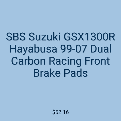 SBS Suzuki GSX1300R Hayabusa 99-07 Dual Carbon Racing Front Brake Pads