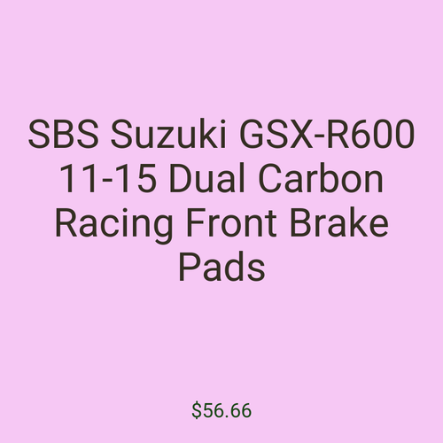 SBS Suzuki GSX-R600 11-15 Dual Carbon Racing Front Brake Pads