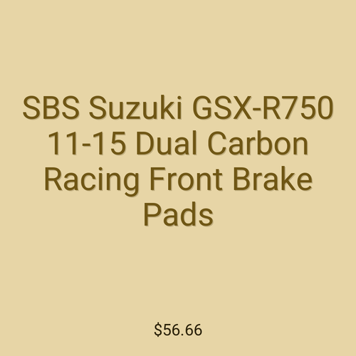 SBS Suzuki GSX-R750 11-15 Dual Carbon Racing Front Brake Pads