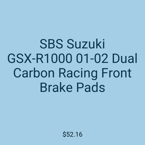 SBS Suzuki GSX-R1000 01-02 Dual Carbon Racing Front Brake Pads