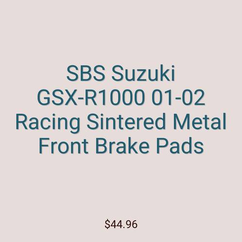 SBS Suzuki GSX-R1000 01-02 Racing Sintered Metal Front Brake Pads