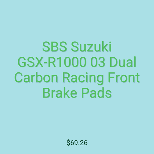 SBS Suzuki GSX-R1000 03 Dual Carbon Racing Front Brake Pads