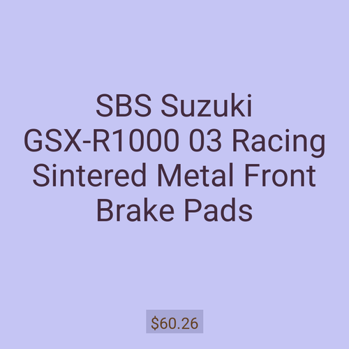 SBS Suzuki GSX-R1000 03 Racing Sintered Metal Front Brake Pads