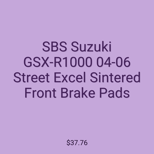 SBS Suzuki GSX-R1000 04-06 Street Excel Sintered Front Brake Pads