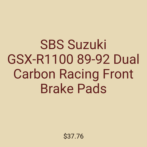 SBS Suzuki GSX-R1100 89-92 Dual Carbon Racing Front Brake Pads