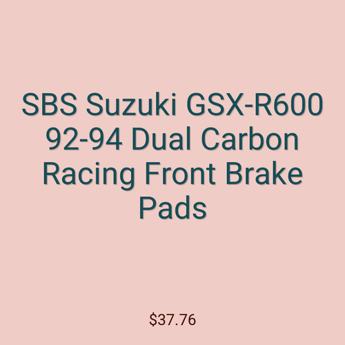 SBS Suzuki GSX-R600 92-94 Dual Carbon Racing Front Brake Pads