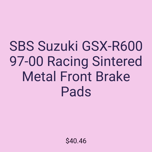 SBS Suzuki GSX-R600 97-00 Racing Sintered Metal Front Brake Pads
