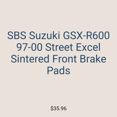 SBS Suzuki GSX-R600 97-00 Street Excel Sintered Front Brake Pads