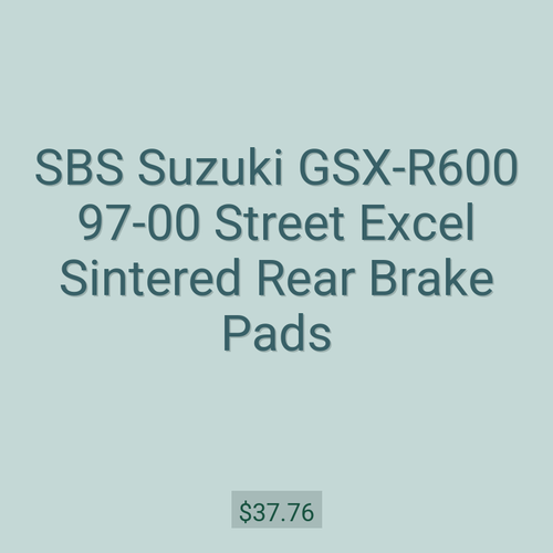 SBS Suzuki GSX-R600 97-00 Street Excel Sintered Rear Brake Pads
