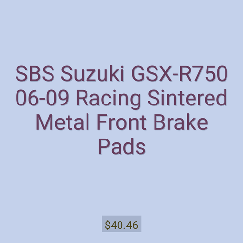 SBS Suzuki GSX-R750 06-09 Racing Sintered Metal Front Brake Pads