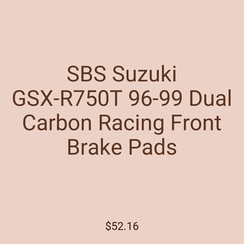 SBS Suzuki GSX-R750T 96-99 Dual Carbon Racing Front Brake Pads