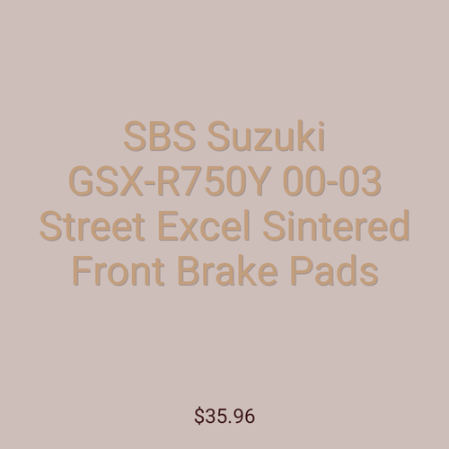 SBS Suzuki GSX-R750Y 00-03 Street Excel Sintered Front Brake Pads