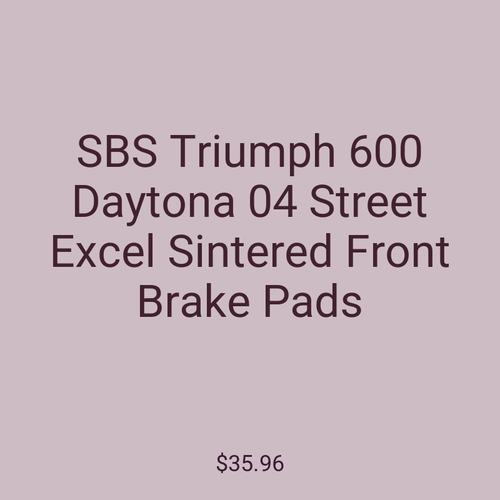 SBS Triumph 600 Daytona 04 Street Excel Sintered Front Brake Pads