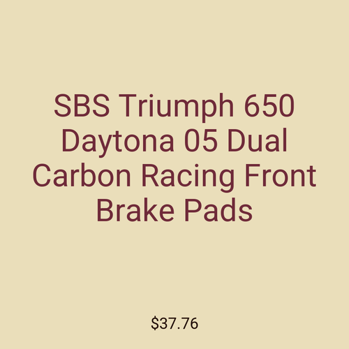 SBS Triumph 650 Daytona 05 Dual Carbon Racing Front Brake Pads