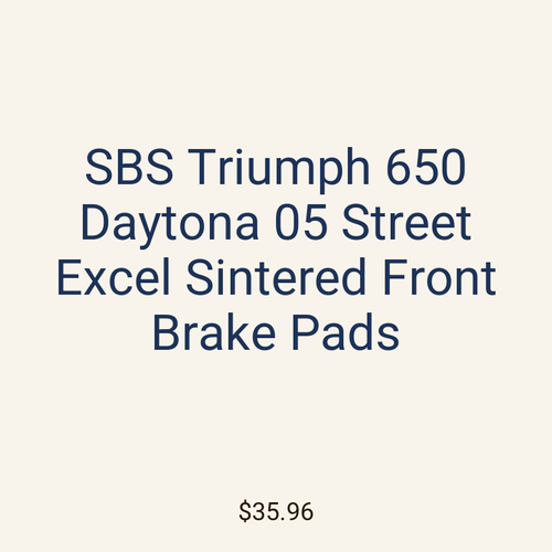 SBS Triumph 650 Daytona 05 Street Excel Sintered Front Brake Pads
