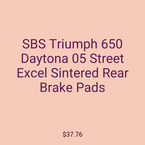 SBS Triumph 650 Daytona 05 Street Excel Sintered Rear Brake Pads