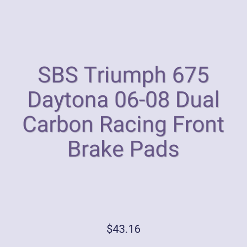 SBS Triumph 675 Daytona 06-08 Dual Carbon Racing Front Brake Pads