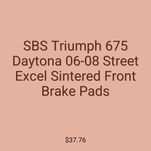 SBS Triumph 675 Daytona 06-08 Street Excel Sintered Front Brake Pads