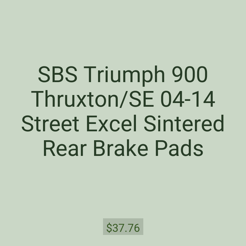 SBS Triumph 900 Thruxton/SE 04-14 Street Excel Sintered Rear Brake Pads