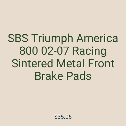 SBS Triumph America 800 02-07 Racing Sintered Metal Front Brake Pads
