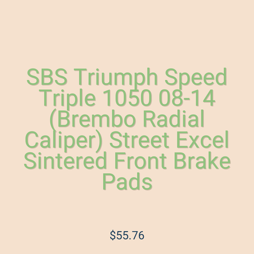 SBS Triumph Speed Triple 1050 08-14 (Brembo Radial Caliper) Street Excel Sintered Front Brake Pads
