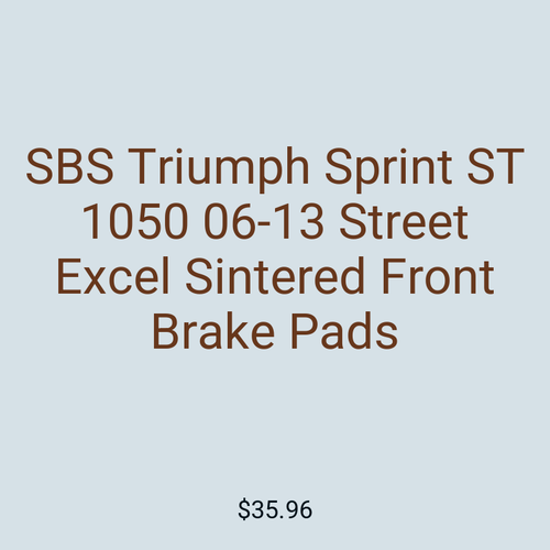 SBS Triumph Sprint ST 1050 06-13 Street Excel Sintered Front Brake Pads