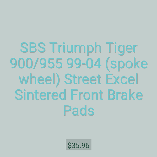 SBS Triumph Tiger 900/955 99-04 (spoke wheel) Street Excel Sintered Front Brake Pads