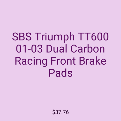 SBS Triumph TT600 01-03 Dual Carbon Racing Front Brake Pads