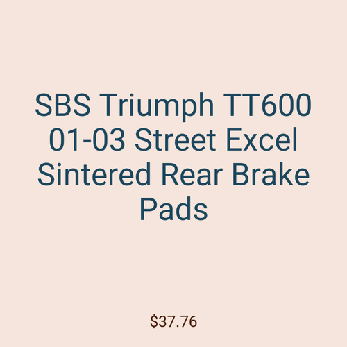 SBS Triumph TT600 01-03 Street Excel Sintered Rear Brake Pads