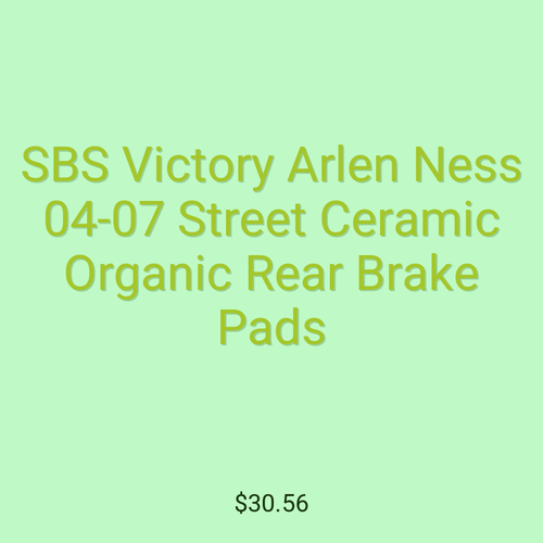 SBS Victory Arlen Ness 04-07 Street Ceramic Organic Rear Brake Pads