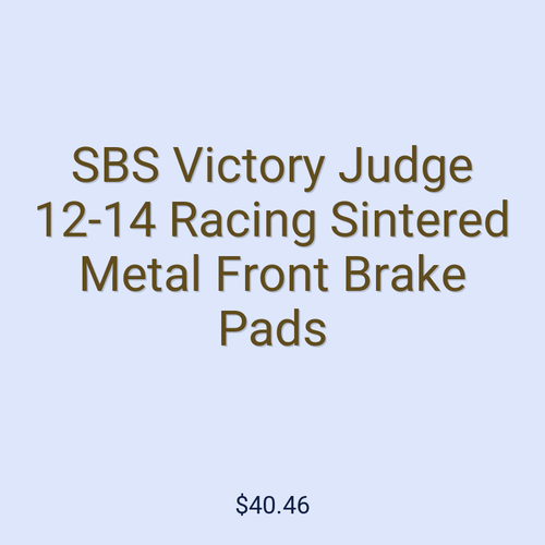 SBS Victory Judge 12-14 Racing Sintered Metal Front Brake Pads